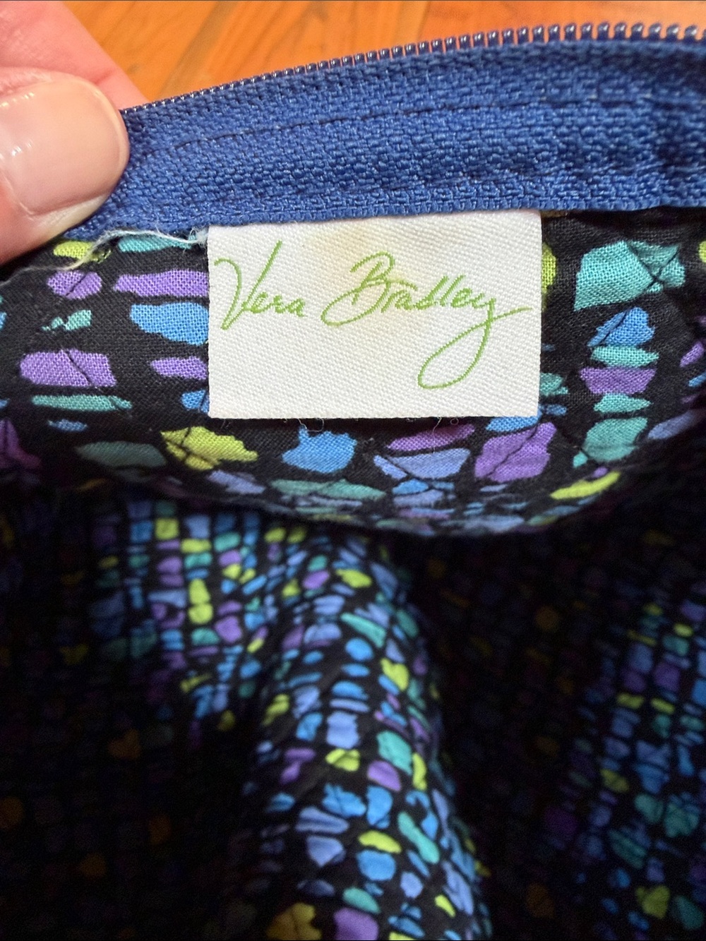 Vera Bradley Navy Quilted Floral Duffel Weekender Bag - Picture 13 of 13